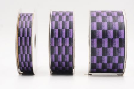 Фіолетовий та Чорний Клітинчатий Тканинний Риббон Набір_AI